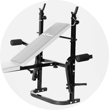 Zestaw do ćwiczeń 156kg z ławką PH 2132 sztangą 180 cm, gryfem 120 cm łamanym, obciążeniem 120 kg i hantlami